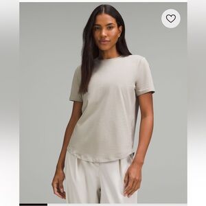 Lululemon- Sz 12- Cream/Tan- Love Tee Crew Neck- Vail Mountain Logo